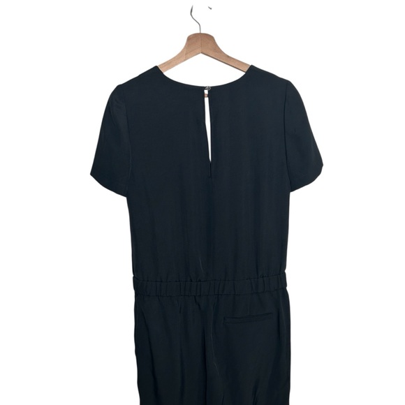 J.Crew Collection Black Short Sleeve blouson-style waist Keyhole Jumpsuit Size 2 - Picture 9 of 12